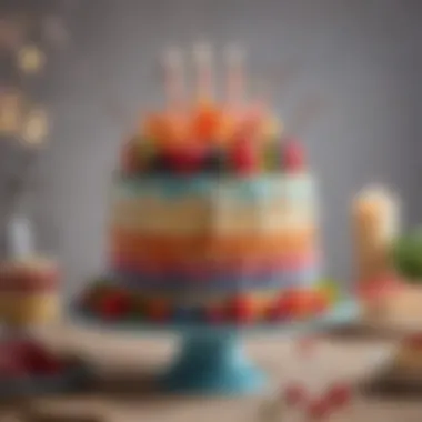 Whimsical Playful Birthday Cake Whimsical birthday cake with playful colors and designs