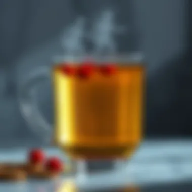 Modern glass herbal tea mug showcasing vibrant colors of tea