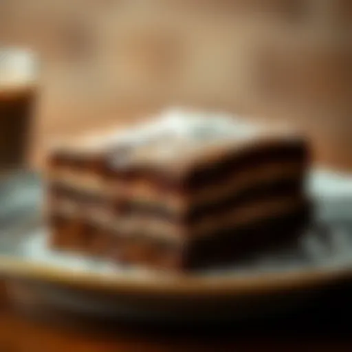 Decadent brownie cake showcasing rich layers and textures