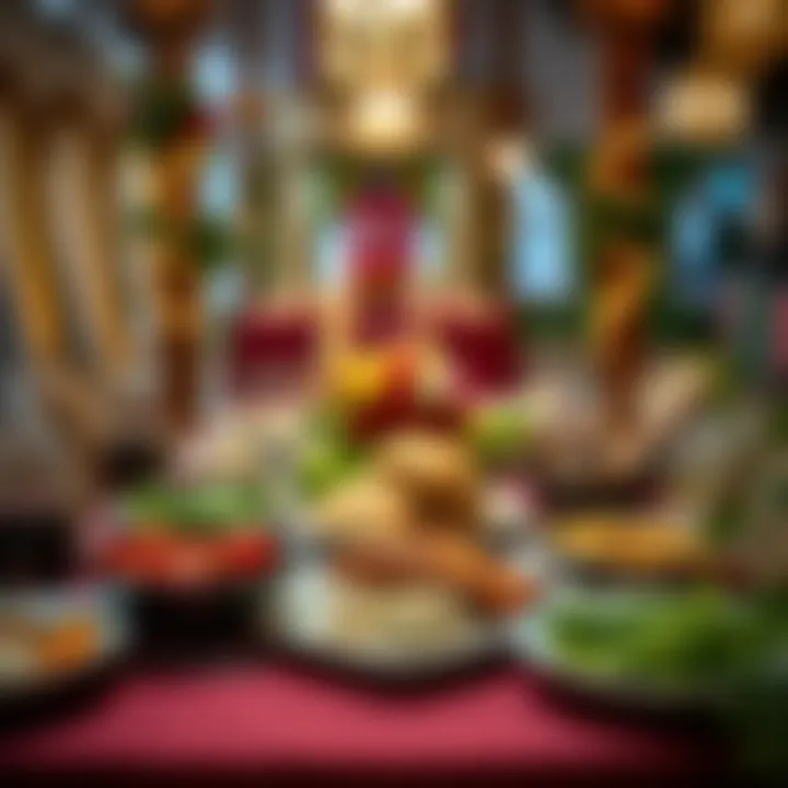 A Festive Iftar Table in Bursa Table set for iftar with traditional dishes