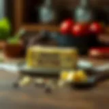 A visual representation of butter measurement conversions.