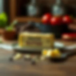 A visual representation of butter measurement conversions.