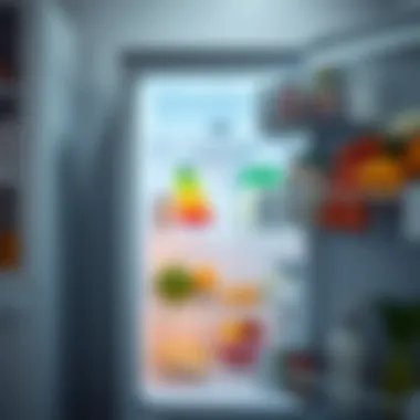 Energy Efficiency in Refrigerators Energy efficiency ratings displayed on a refrigerator model