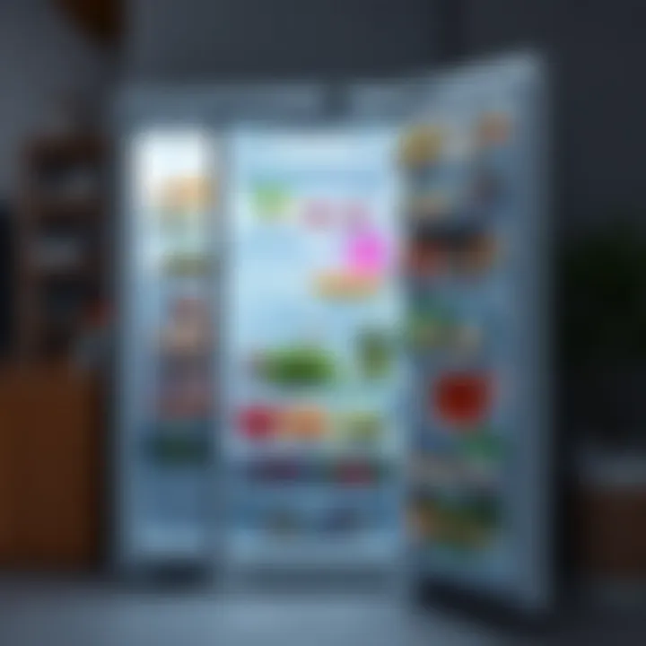 Modern Refrigerator Technology A modern refrigerator showcasing advanced technology