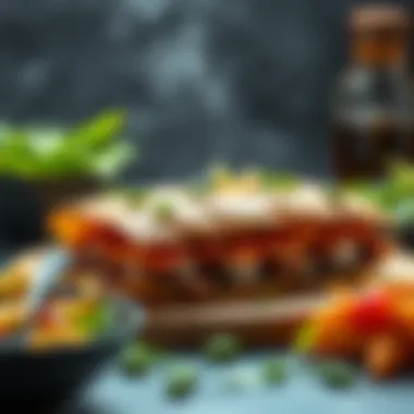 Gourmet presentation of modern Çaglayan pide dish