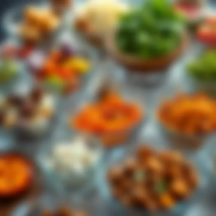 Diverse Ingredients in Glass Bowls Variety of colorful ingredients displayed in glass bowls