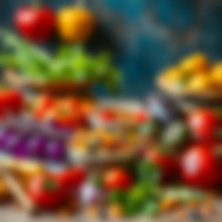 Colorful ingredients used in cennet hurması recipes