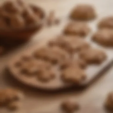 Elegant walnut-shaped cookie mold displayed on a kitchen counter