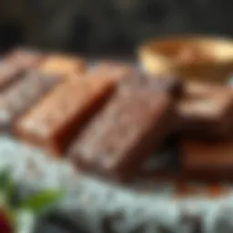 Artisan chocolate bars showcasing intricate designs