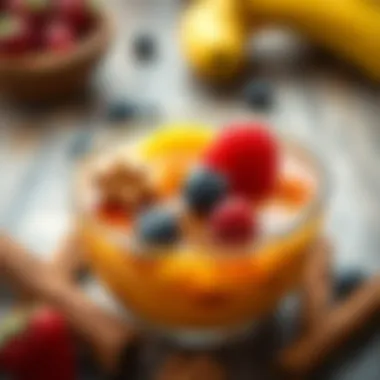 A vibrant bowl of cinnamon and fruits ready for a healthy beverage