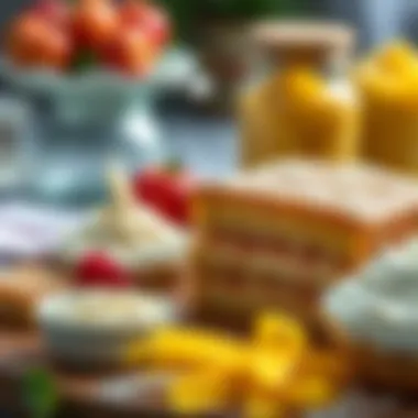 Close-up of high-quality cake ingredients