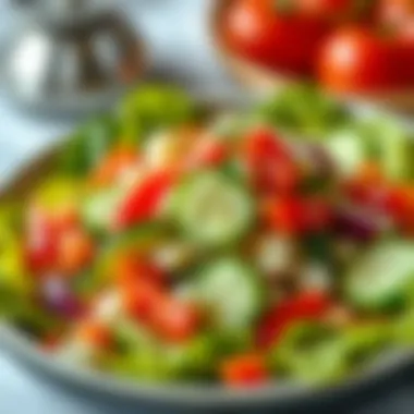 Cucumber salad with vibrant colors and textures