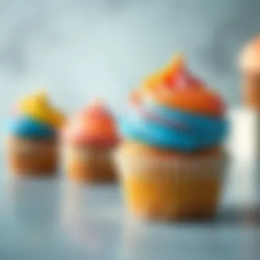 A beautifully decorated cupcake with vibrant icing