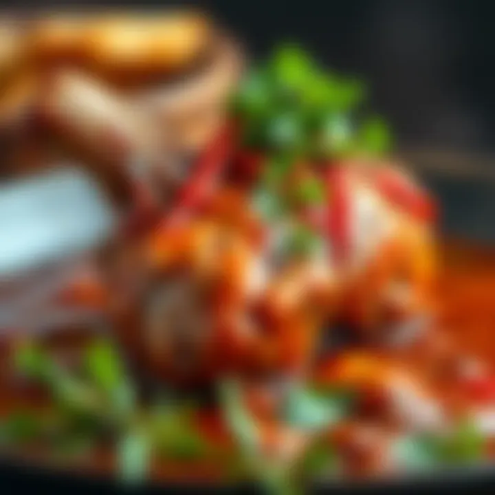 Delicious Tender Oxtail with Garnish Close-up of tender oxtail with rich sauce and herbs