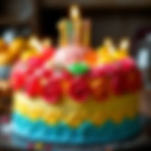 Vibrant Birthday Cake Design Decorative birthday cake with colorful frosting