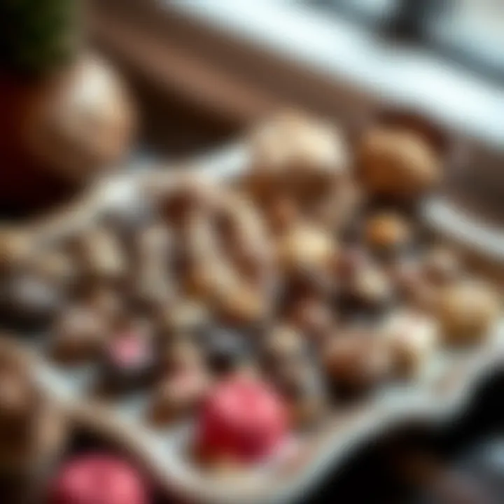 A delightful arrangement of Dido chocolate varieties on a platter