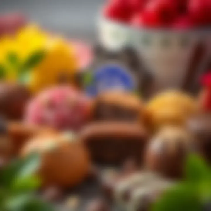 An assortment of Divan draje chocolate showcasing different flavors and textures