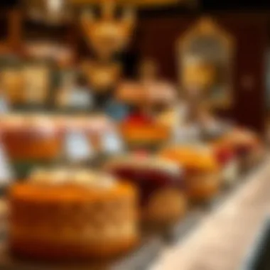 An elegant display of delectable pastries at Divan Pastanesi