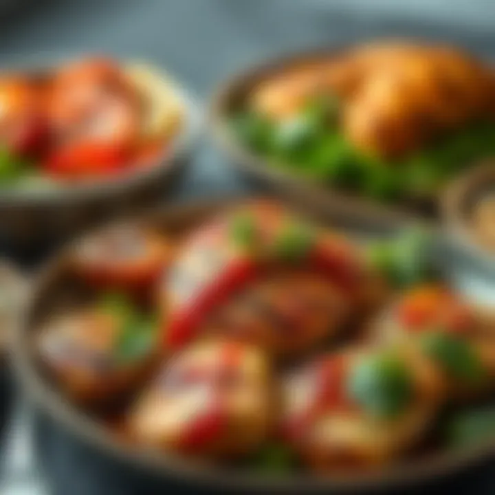 Diverse dishes made with chicken breast