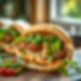 Delectable spring döner with fresh herbs and greens