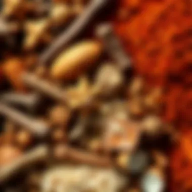 An assortment of dry spices, each with unique textures and colors