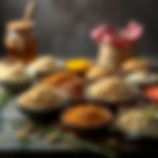 Duru bulgur varieties displayed on a rustic wooden table