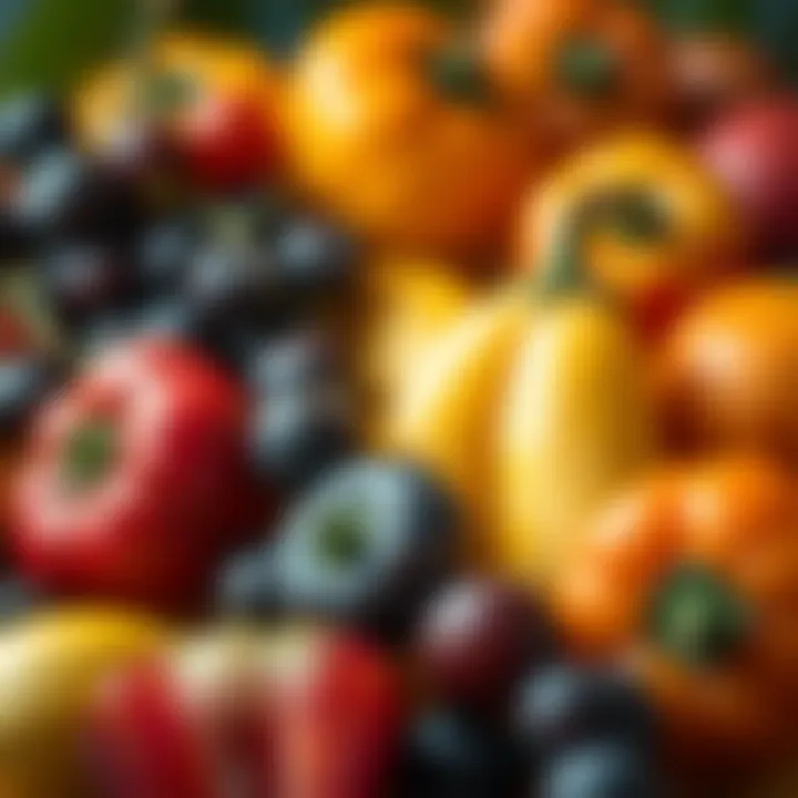 Colorful fruits containing vitamin E