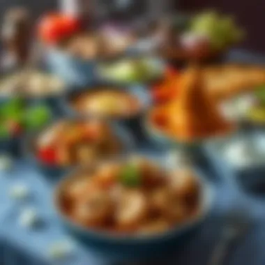 An array of dishes prepared using ekmek sacı