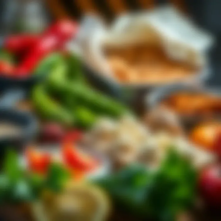 A vibrant display of ingredients for ekmek sacı recipes