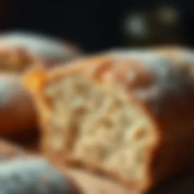 A close-up of the texture of bread baked on ekmek sacı