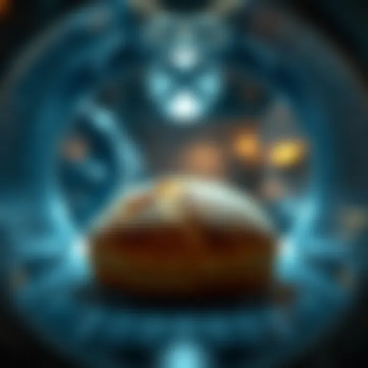 Freshly baked loaf of bread emerging from the machine.