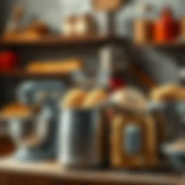 Different types of bread kneading machines displayed