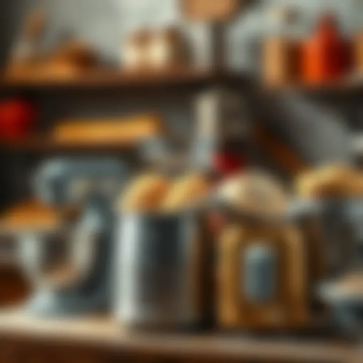 Different types of bread kneading machines displayed