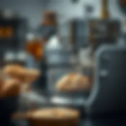 A modern bread kneading machine in action