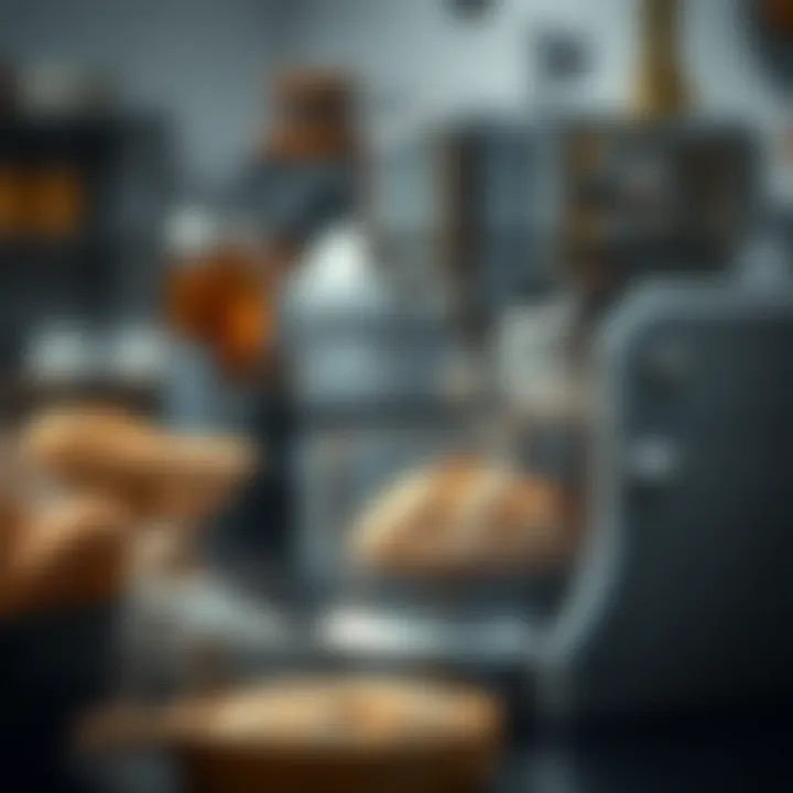 A modern bread kneading machine in action