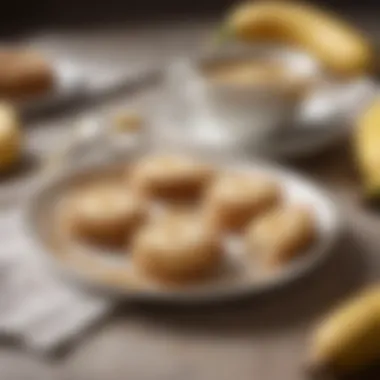 Elegant presentation of a banana biscuit sweet dish