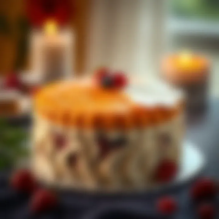 Elegant cake presentation for a special occasion