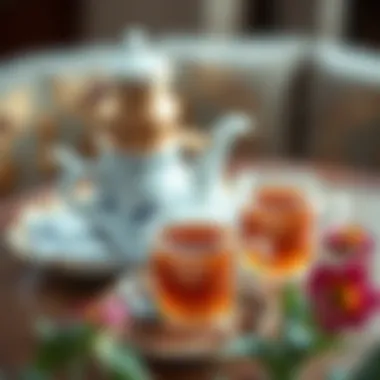 Elegant Rooibos Chai Presentation Elegant presentation of rooibos chai in a tea set