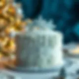 A beautifully decorated Elsa cake featuring intricate snowflake designs