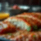 A detailed close-up of Emin Dana Kusbasi showcasing its rich texture and seasoning