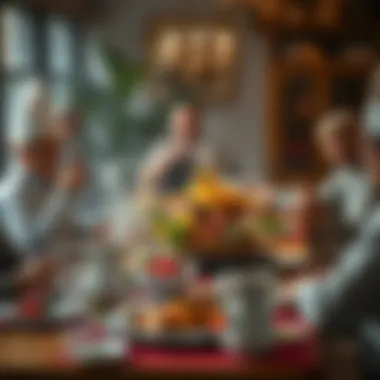 A cultural gathering around a table featuring Emin Dana Kusbasi, celebrating Turkish heritage