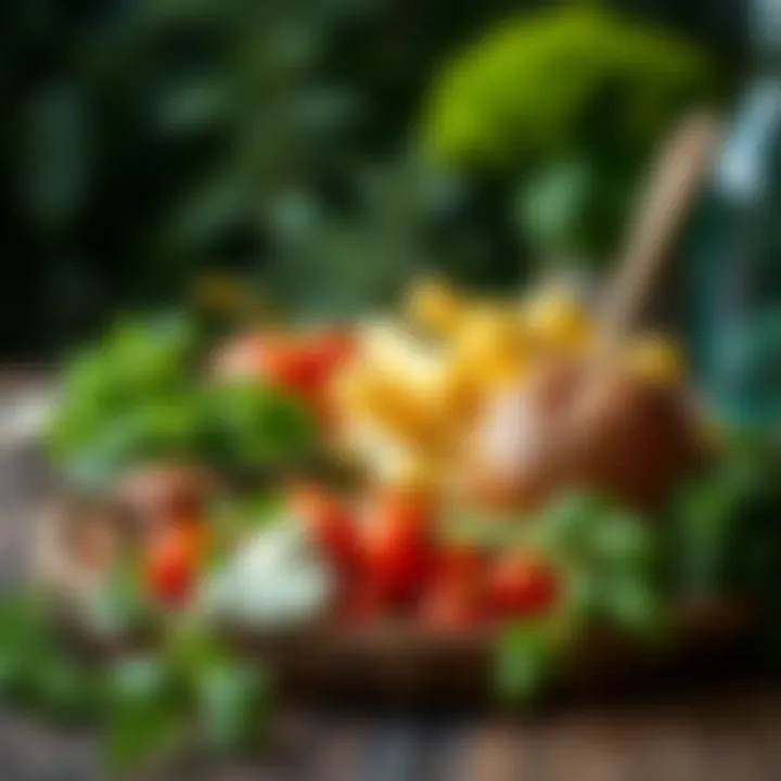 A scenic view of the ingredients used in Emin Dana Kusbasi, highlighting their freshness