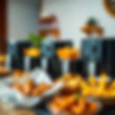 Comparative display of various Fakir Airfryer models