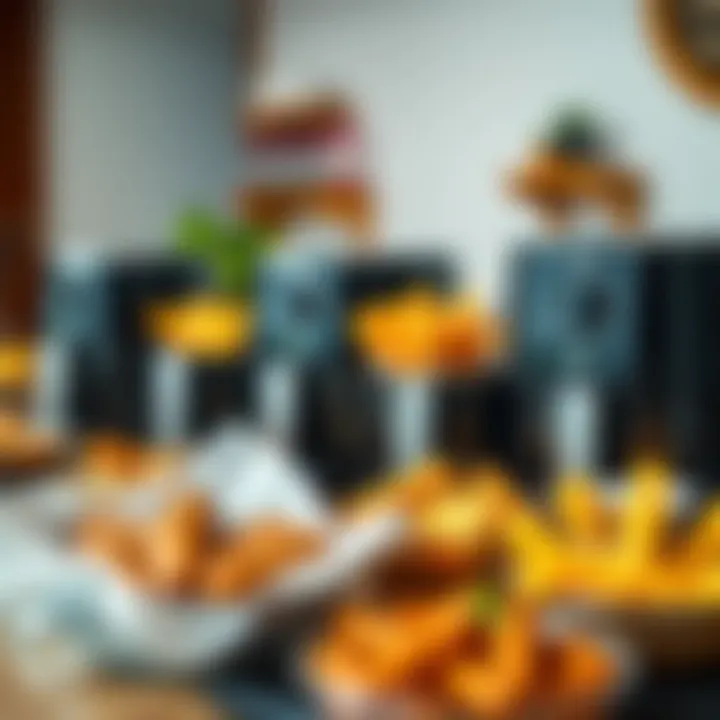 Comparative display of various Fakir Airfryer models