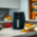 A sleek Fakir Airfryer on a modern kitchen countertop