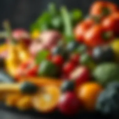 Vibrant Detox Choices Colorful fruits and vegetables symbolizing a detox diet