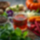 A vibrant display of herbal ingredients used in Feridun Kunak detox tea