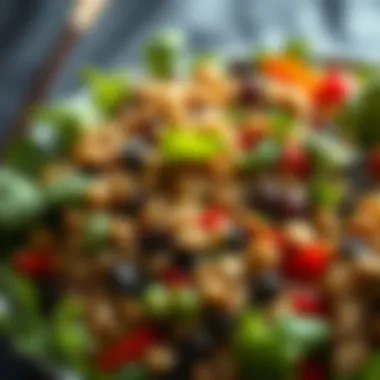 Fiber-Rich Salad Composition A vibrant salad featuring high-fiber grains and legumes.