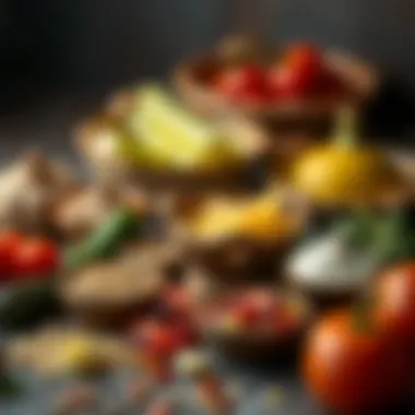 An assortment of ingredients used for making firik pilavı