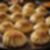 Golden brown baked dumplings